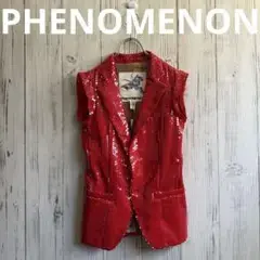PHENOMENON スパンコール ベスト レッド XS ¥92400 タグ付き