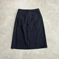 AA86 美品 JIL SANDER NAVY フォーマスカート 34 濃紺