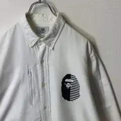 00s a bathing ape oxford bd l/s shirt XL