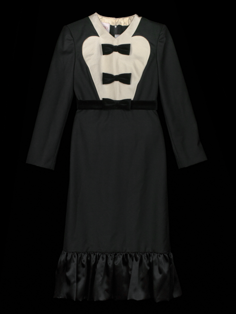 Valentino Virgin Wool Midi Dress with Bows