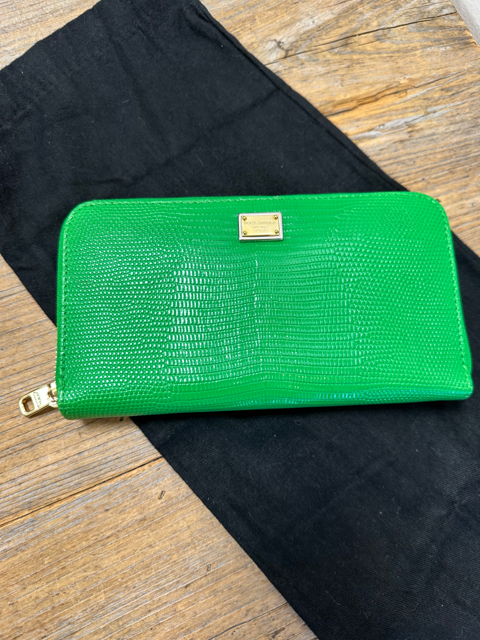 Dolce and Gabbana Lizard Embossed Zippy