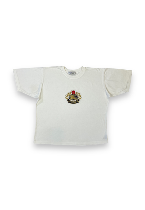 VINTAGE BURBERRY TOP TSHIRT EMBROIDERED WHITE gallery