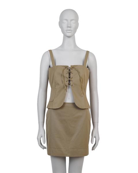 Miu Miu S/S1998 Khaki Top+Skirt Set gallery