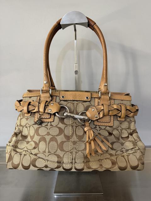 COACH BEIGE TOTE BAG WITH LIGHT BROWN DETAILS