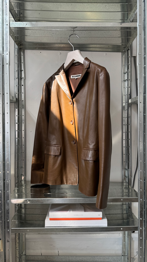 LEATHER BLAZER - 90s