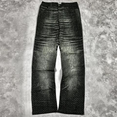 ROBERTO CAVALLI 90S WHISKERED SNAKESKIN JEANS