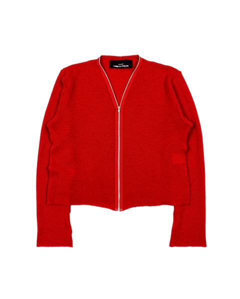 CDG TRICOT AD92 CROPPED FULL-ZIP CARDIGAN