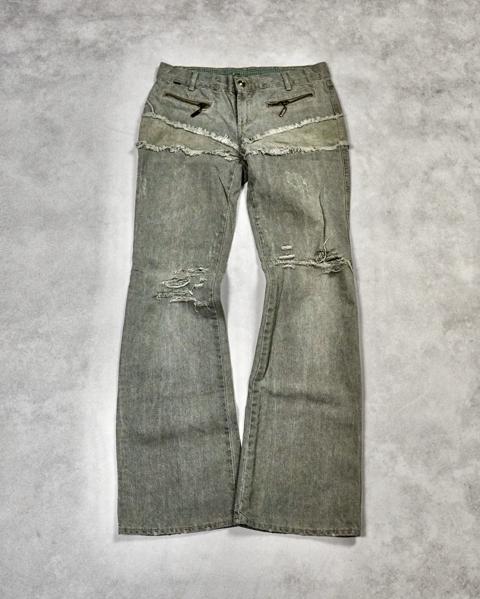 ROBERTO CAVALLI SPLIT DECONSTRUCTED FLARED JEANS