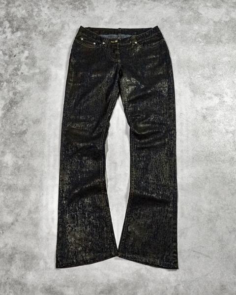 VIVIENNE WESTWOOD ANGLOMANIA CRACK WAXED FLARED JEANS