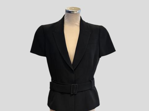 ALEXANDER MCQUEEN short sleeve black jacket with belt Size 44 IT gallery