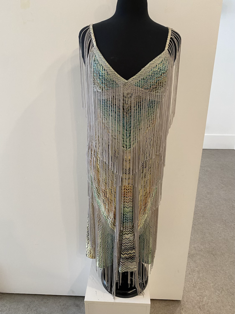 Missoni Fringe Blue Tone Dress Runway 04