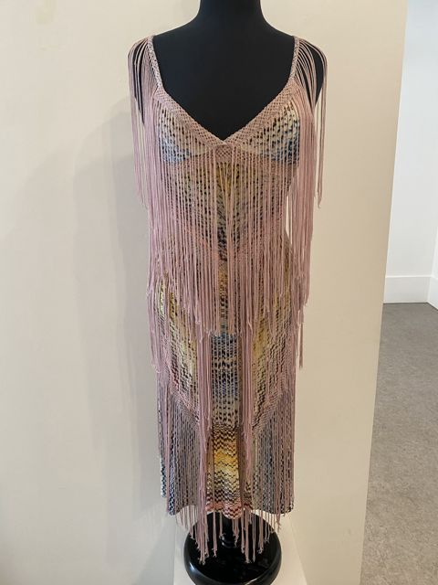 Missoni Fringe Pink Tone Dress Runway 04