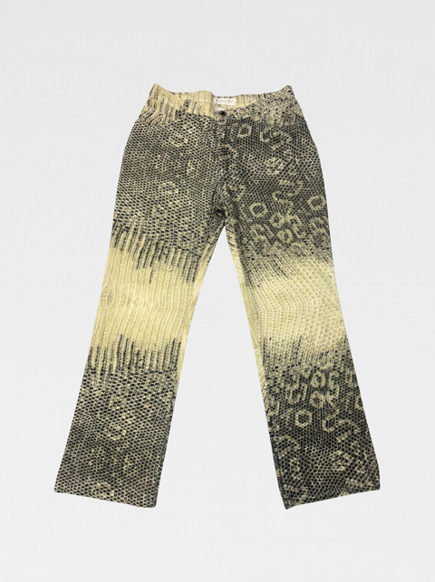 Roberto Cavalli Vintage Gradient Snakeskin Jeans (Size Large). NEW gallery