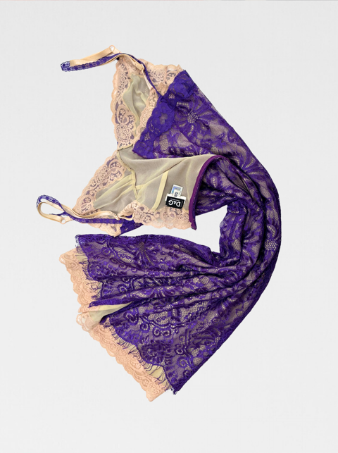 Vintage Dolce & Gabbana Purple Lace Slip Dress (Size IT 42 / Small). NEW gallery