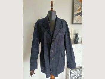 BARENA VENEZIA - NAVY/BLACK CHECK SUMMER WOOL BLAZER SIZE 52/LARGE RRP $1,250