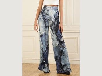 Moschino Jeans Graphic Print Wide Leg Pants