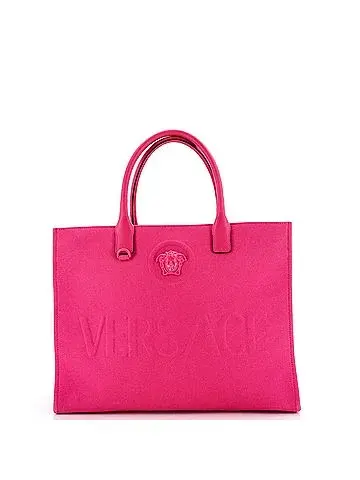 Versace La Medusa Tote Embossed Canvas Large