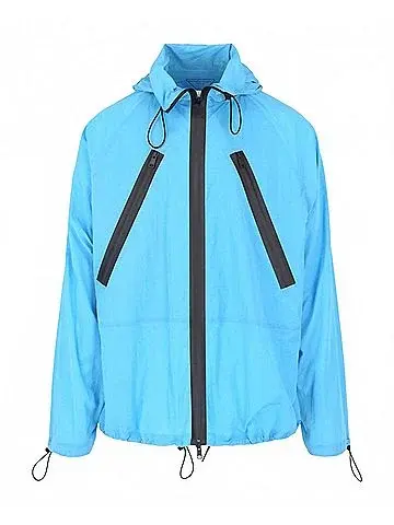 Bottega Veneta Women's Hooded Zip Lightweight Jacket in Bright Blue