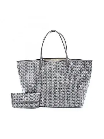 Goyard Goyard Saint Louis GM Tote Bag, Handbag, Coated Canvas Leather, Women's, Gray/White