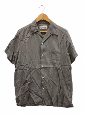 50s S/S Open Collar Shirt/半袖シャツ/M/--/GRY/無地//