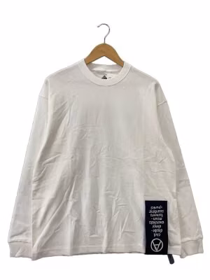 Mega Tag L/S Tee/長袖Tシャツ/M/コットン/WHT/R-216//