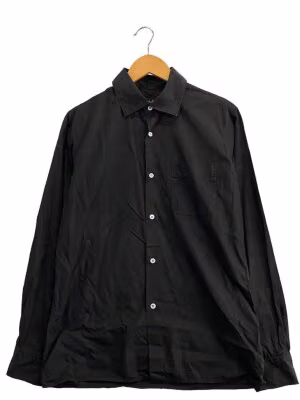 長袖シャツ/1/コットン/BLK//