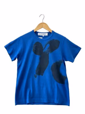 書道/Tシャツ/S/コットン/BLU/TM-T022//