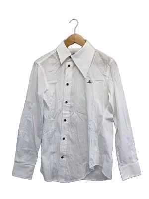 長袖シャツ/44/コットン/WHT/VW-WR-77315/アシンメトリー/ねじれシャツ//