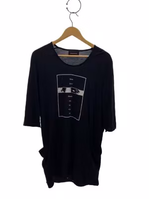 ７分袖カットソー/2/コットン/BLK/無地/THORN//