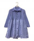 me ISSEY MIYAKEミーイッセイ ミヤケ）の古着「SHIRT STRIPE CAULIFLOWER」｜ブルー
