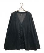 South2 West8サウスツー ウエストエイト）の古着「S.S. V Neck Knit Mesh Cardigan」｜ブラック