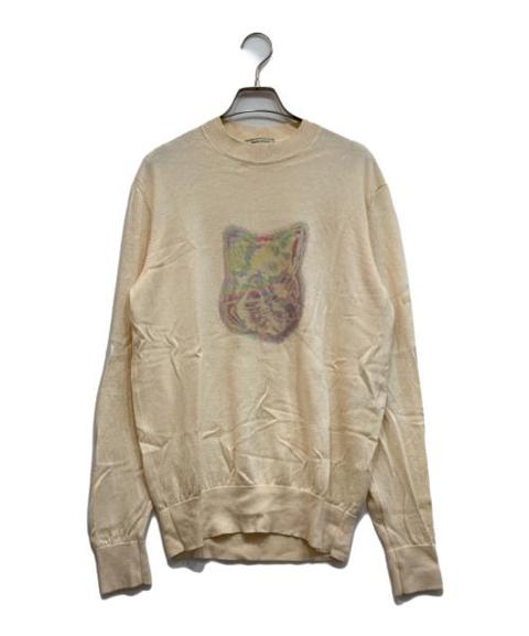 maison kitsuneメゾンキツネ）の古着「FOX HEAD ニット」｜ベージュ