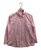 ATONエイトン）の古着「GIZA STRIPE STANDARD SHIRT / ギザストライプスタンダードシャツ / BLAGSM1001」｜ピンク
