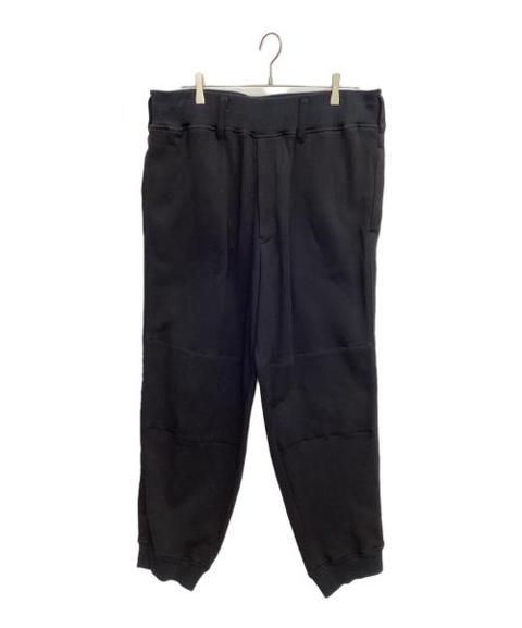 Yohji Yamamoto pour hommeヨウジヤマモト プールオム）の古着「COTTON/LYOCELL FLEECE HEM RIB PANTS」｜ブラック