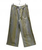 ISSEY MIYAKE MENイッセイミヤケメン）の古着「COTTON JACQUARD PANTS」｜オリーブ
