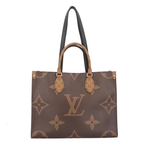 ルイヴィトン オンザゴーMM モノグラムジャイアント ショルダーバッグ モノグラムリバース ブラウン ユニセックス LOUIS VUITTON 中古 美品