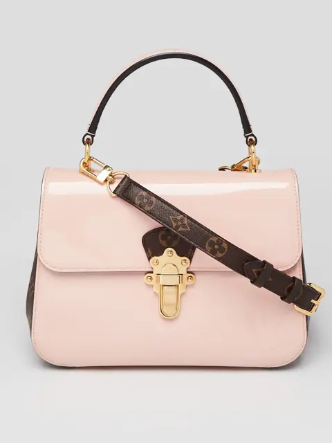 Louis Vuitton Rose Ballerine Vernis and Monogram Cherrywood Bag