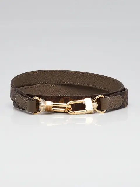 Louis Vuitton Monogram Coated Canvas/Grey Leather Reversible Shoulder Strap