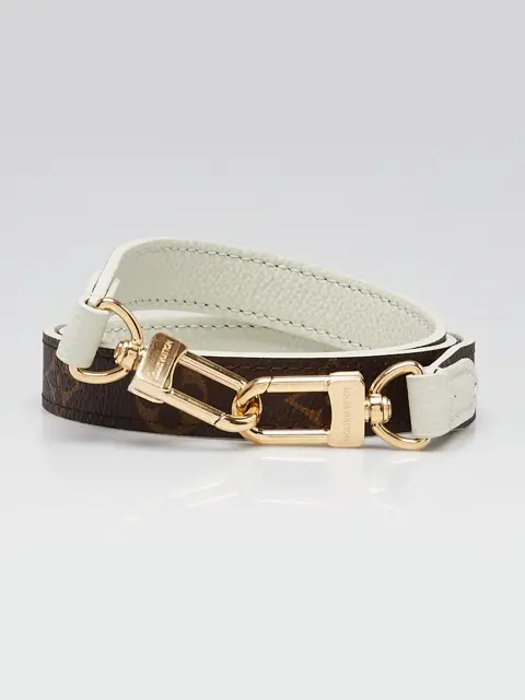 Louis Vuitton Monogram Canvas/White Leather Reversible Shoulder Strap