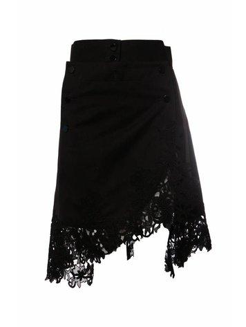 Sacai, black skirt with lace details.