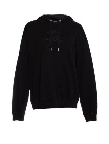 Versace, black hoodie with medusa
