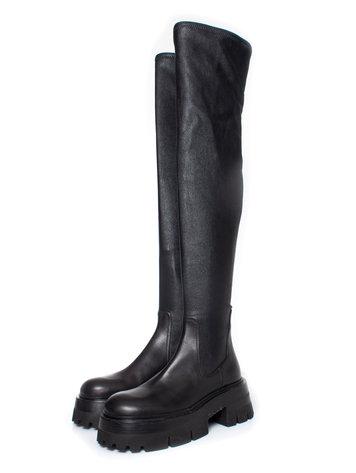 Versace, Leonidas thigh high boots in black