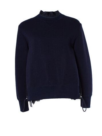 Sacai, perforated sweater with lace details