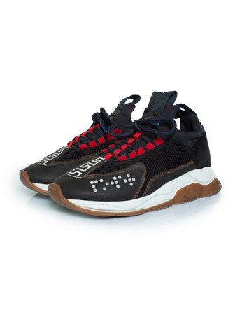 Versace, black chain sneakers