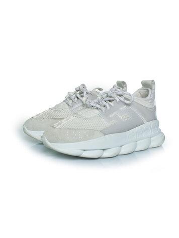 Versace, chain sneakers in white