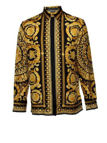 Versace, Black and gold Barocco silk shirt