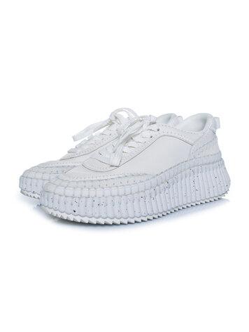Chloe, nama leather platform sneakers with stitching