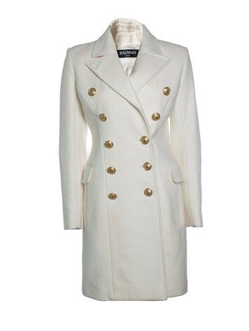 Balmain, wool and cashmere peacoat