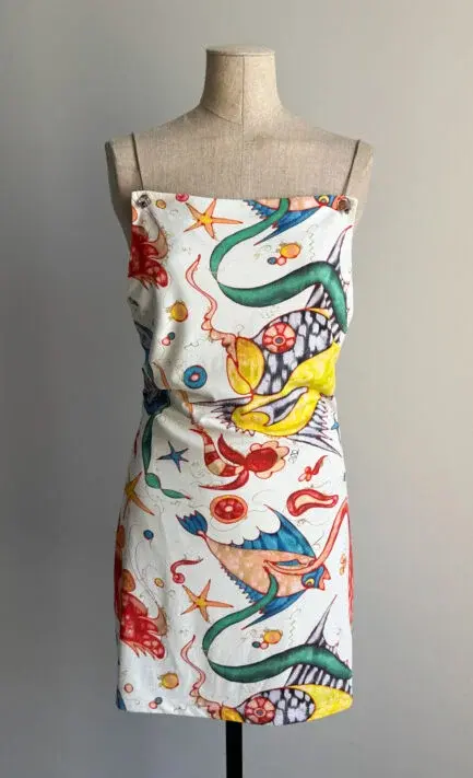 VERSACE 2000’s Emily in Paris Sealife Mini Printed Dress (M)