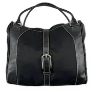 Prada Leather/Nylon Buckled Satchel Tote Bag